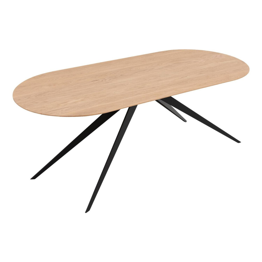 Goossens Excellent Eettafel Floyd, Semi rond 200 x 100 cm afbeelding 1