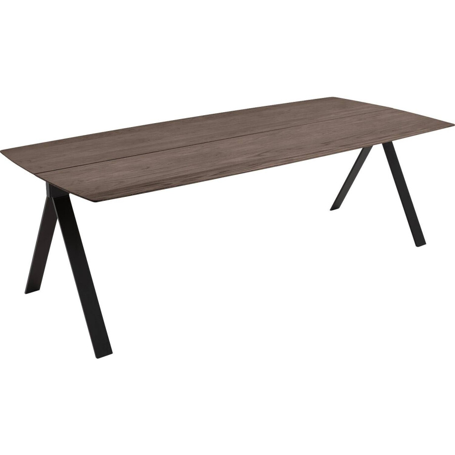 Goossens Excellent Eettafel Floyd, Semi rechthoekig 280 x 100 cm met split afbeelding 1