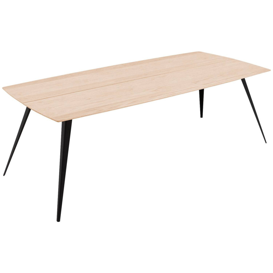 Goossens Excellent Eettafel Floyd, Semi rechthoekig 200 x 100 cm met split afbeelding 1