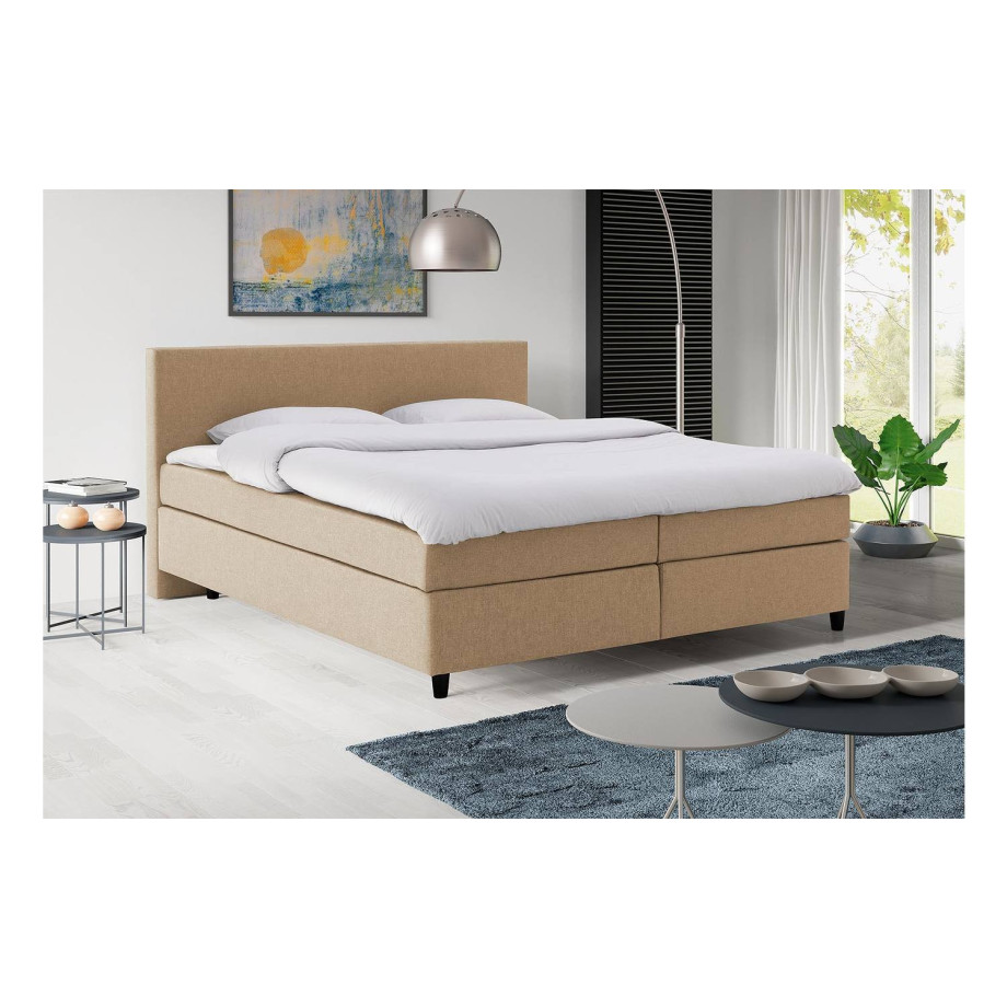 Goossens Basic Boxspring Compleet Iris, Vlak 180 x 200 cm (=2x 90 x 200 cm) met hoofdbord afbeelding 1