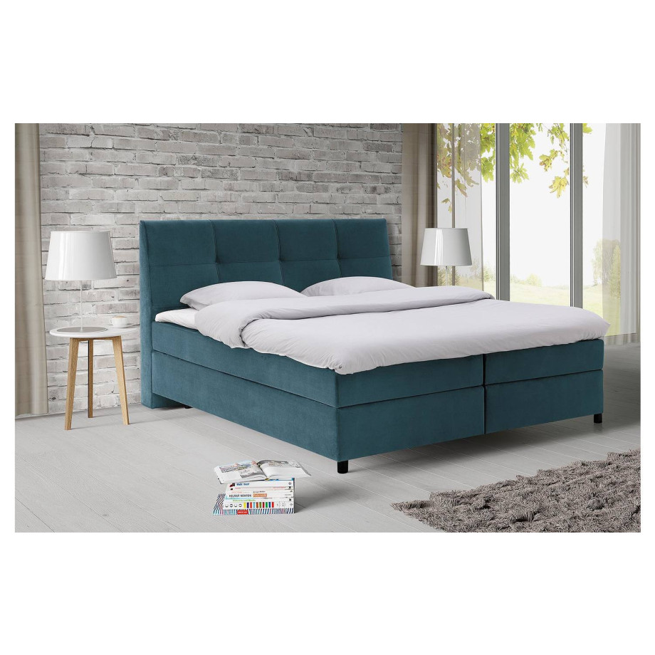 Goossens Basic Boxspring Compleet Gusta, Vlak 160 x 200 cm (=2x 80 x 200 cm) met hoofdbord afbeelding 1