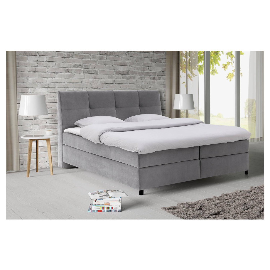 Goossens Basic Boxspring Compleet Gusta, Vlak 160 x 200 cm (=2x 80 x 200 cm) met hoofdbord afbeelding 1