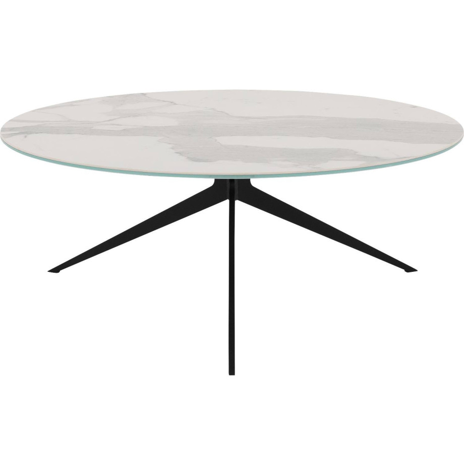 Goossens Excellent Salontafel Cipressen rond, keramiek wit, modern design, 80 x 32 x 80 cm afbeelding 1