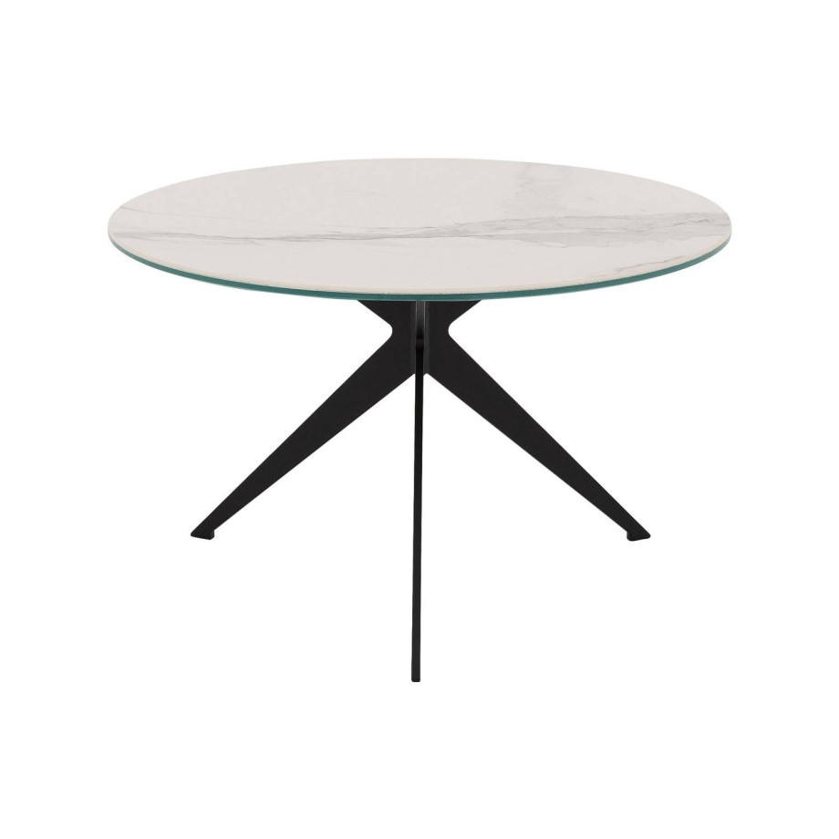 Goossens Excellent Salontafel Cipressen rond, keramiek wit, modern design, 60 x 36 x 60 cm afbeelding 1