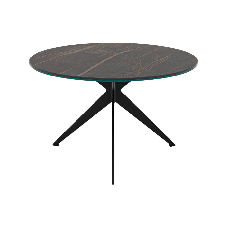 Goossens Excellent Salontafel Cipressen rond, keramiek zwart, modern design, 60 x 36 x 60 cm afbeelding 1