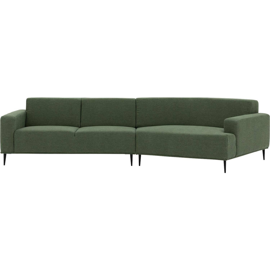 Goossens Excellent Hoekbank Prato groen, stof, 3-zits, modern design afbeelding 1