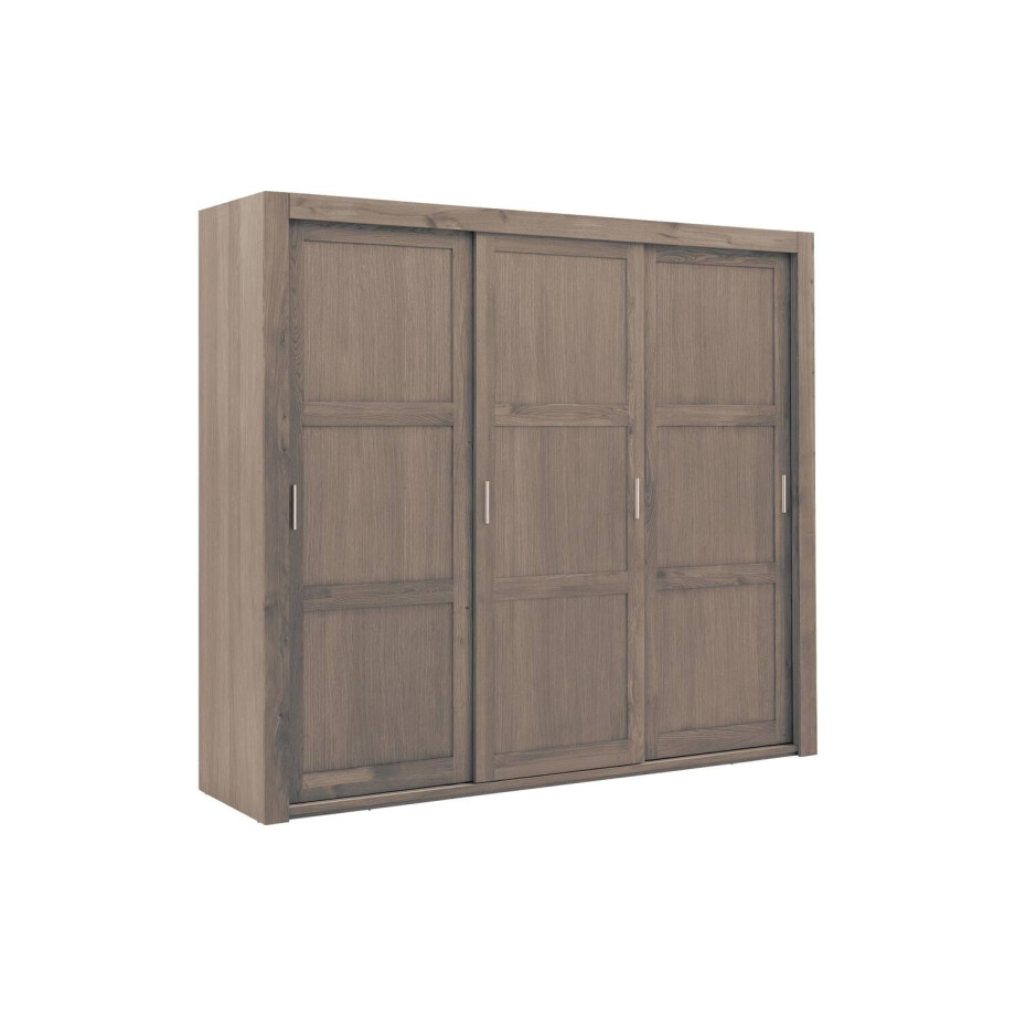 Goossens Excellent Kledingkast Duo, 248 cm breed, 223 cm hoog, 3 x 3 houtpaneel schuifdeuren Goossens Excellent Kledingkast Duo, 248 cm breed, 223 cm hoog, 3 x 3 houtpaneel schuifdeuren afbeelding 1