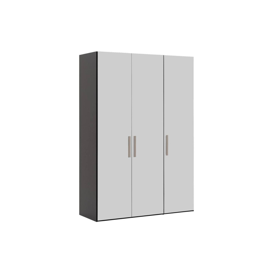Goossens Kledingkast Easy Storage Ddk, Kledingkast 153 cm breed, 220 cm hoog, 3x glas draaideur afbeelding 1