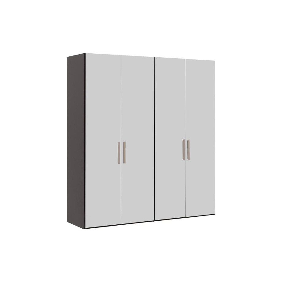 Goossens Kledingkast Easy Storage Ddk, Kledingkast 203 cm breed, 220 cm hoog, 4x glas draaideur afbeelding 1