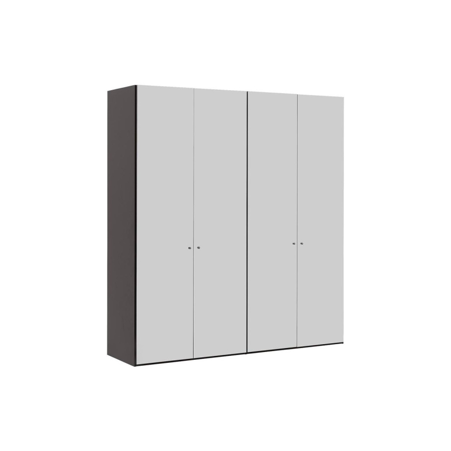 Goossens Kledingkast Easy Storage Ddk, Kledingkast 203 cm breed, 220 cm hoog, 4x glas draaideur afbeelding 1