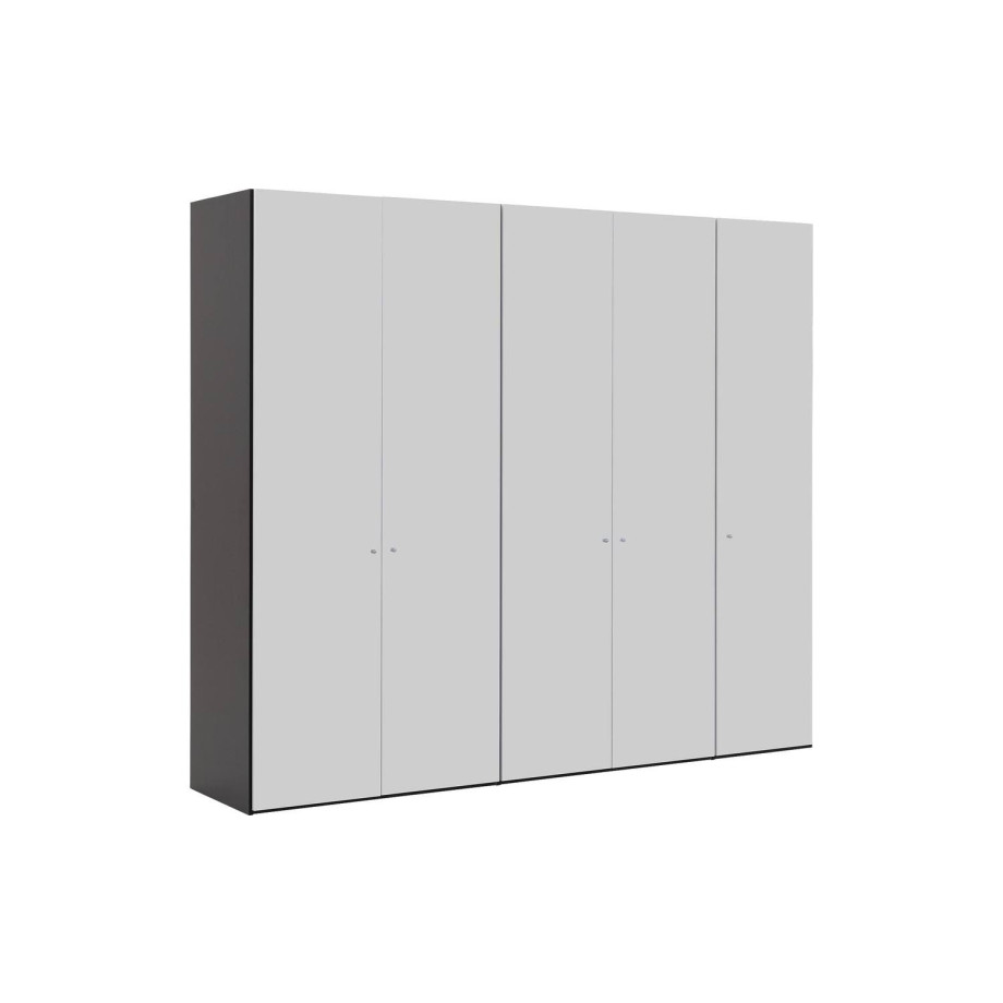 Goossens Kledingkast Easy Storage Ddk, Kledingkast 253 cm breed, 220 cm hoog, 5x glas draaideur afbeelding 1