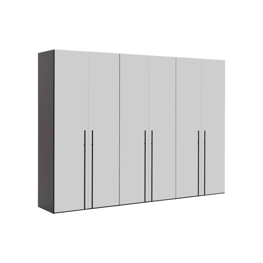 Goossens Kledingkast Easy Storage Ddk, Kledingkast 304 cm breed, 220 cm hoog, 6x glas draaideur afbeelding 1