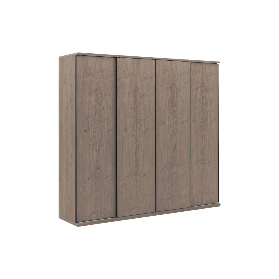 Goossens Excellent Kledingkast Wood, 240 cm breed, 223 cm hoog, 4 hout schuifdeuren afbeelding 1