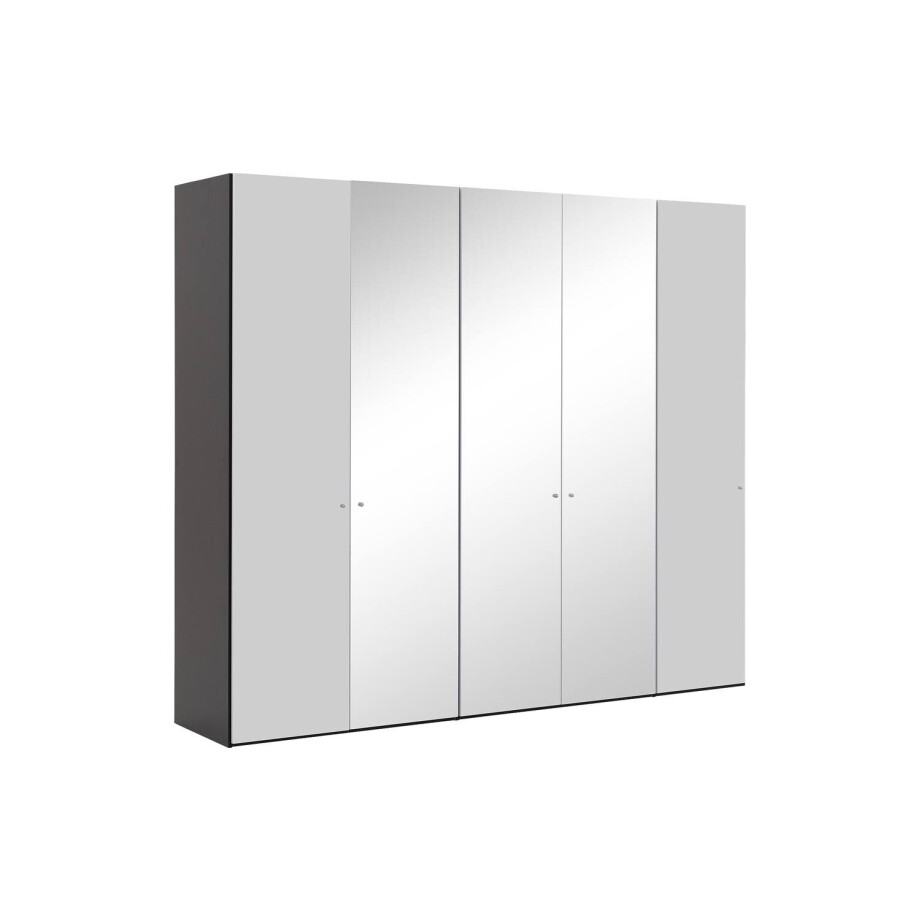 Goossens Kledingkast Easy Storage Ddk, Kledingkast 253 cm breed, 220 cm hoog, 2x glas draaideur en 3x spiegel draaideur midden Goossens Kledingkast Easy Storage Ddk, Kledingkast 253 cm breed, 220 cm hoog, 2x glas draaideur en 3x spiegel draaideur midden afbeelding 1