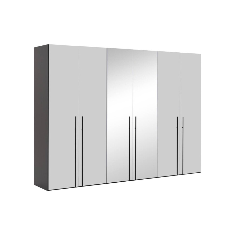 Goossens Kledingkast Easy Storage Ddk, Kledingkast 304 cm breed, 220 cm hoog, 4x glas draaideur en 2x spiegel draaideur midden Goossens Kledingkast Easy Storage Ddk, Kledingkast 304 cm breed, 220 cm hoog, 4x glas draaideur en 2x spiegel draaideur midden afbeelding 1
