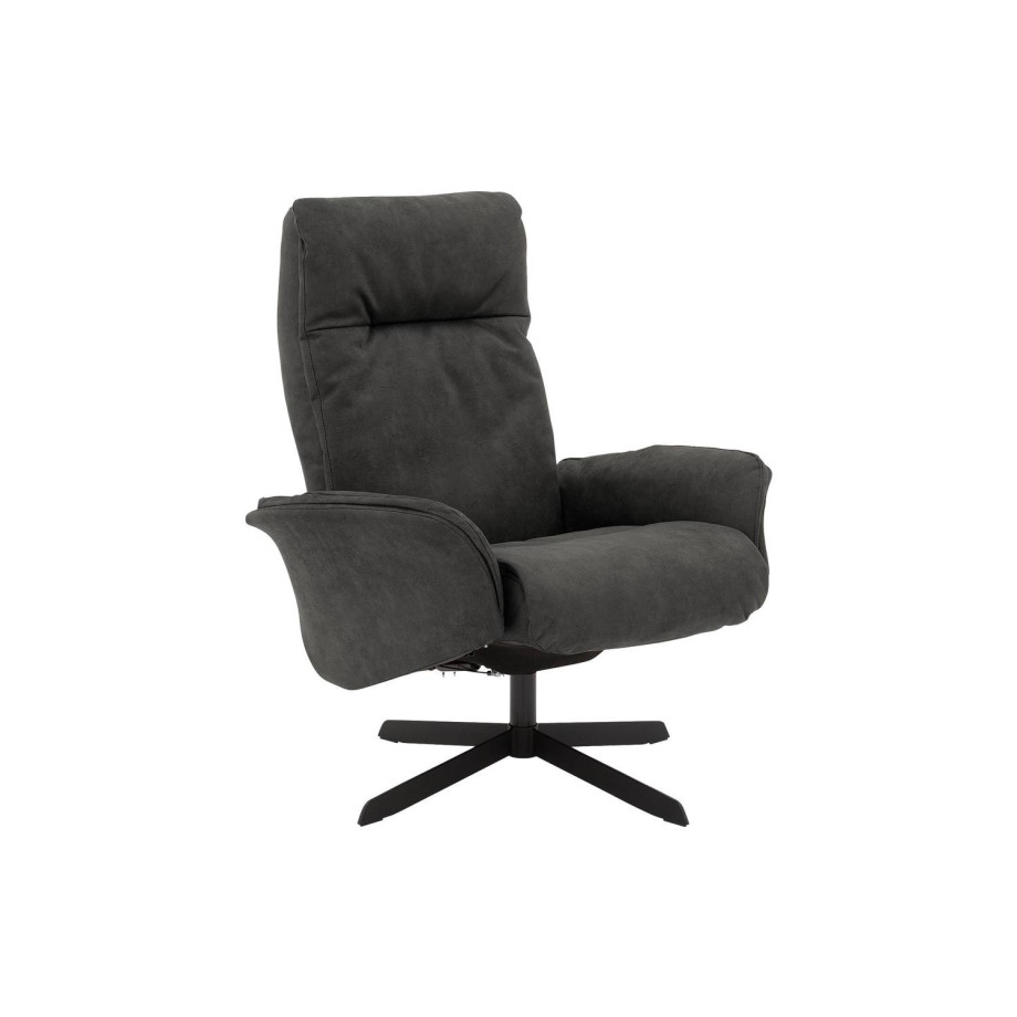 Goossens Relaxfauteuil Disere grijs, micro leer, stijlvol landelijk afbeelding 1