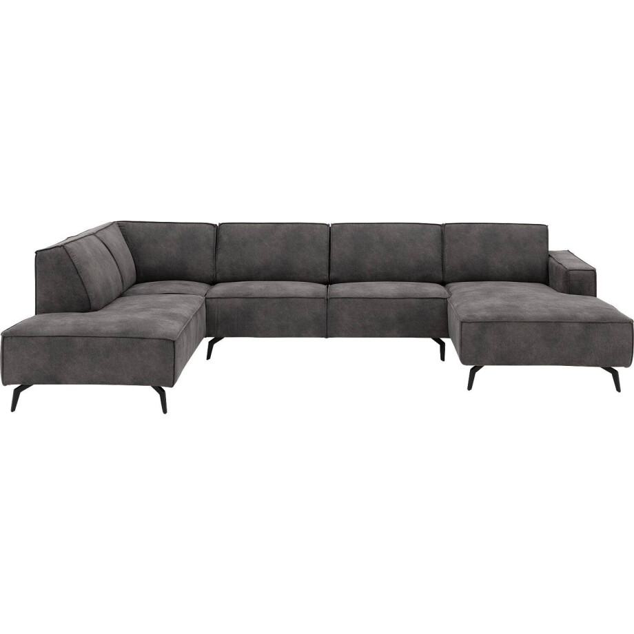Goossens Hoekbank Hercules donkergrijs, microvezel, 2,5-zits, modern design met ligelement links Goossens Hoekbank Hercules donkergrijs, microvezel, 2,5-zits, modern design met ligelement links afbeelding 1