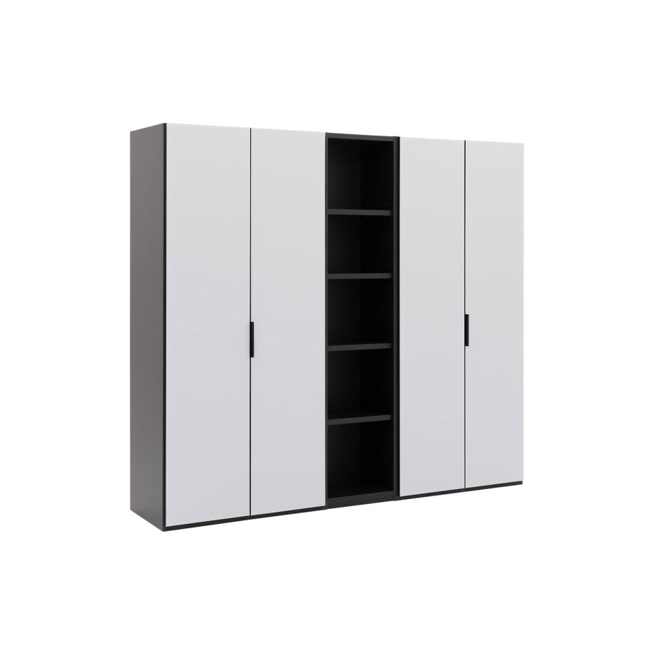 Goossens Excellent Kast Systeem Statement Compleet, 4 draaideuren met 50 cm breed rek element, 250 cm breed 223 cm hoog 61 cm diep Goossens Excellent Kast Systeem Statement Compleet, 4 draaideuren met 50 cm breed rek element, 250 cm breed 223 cm hoog 61 cm diep afbeelding 1