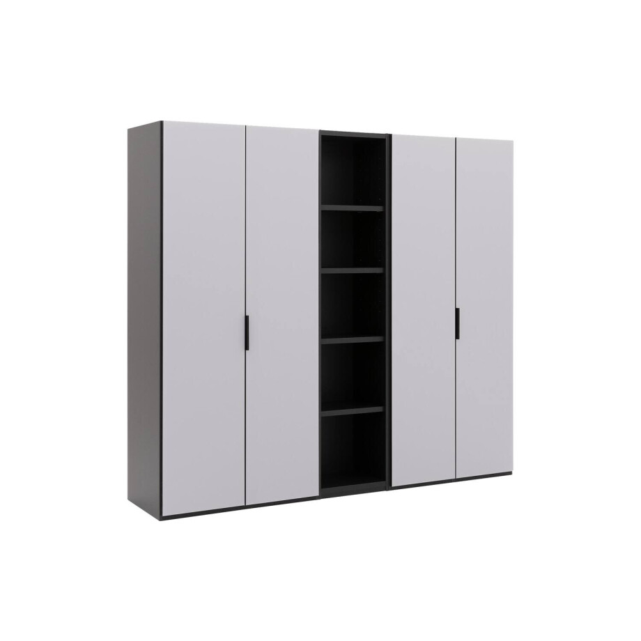Goossens Excellent Kast Systeem Statement Compleet, 4 draaideuren met 50 cm breed rek element, 250 cm breed 223 cm hoog 61 cm diep Goossens Excellent Kast Systeem Statement Compleet, 4 draaideuren met 50 cm breed rek element, 250 cm breed 223 cm hoog 61 cm diep afbeelding 1