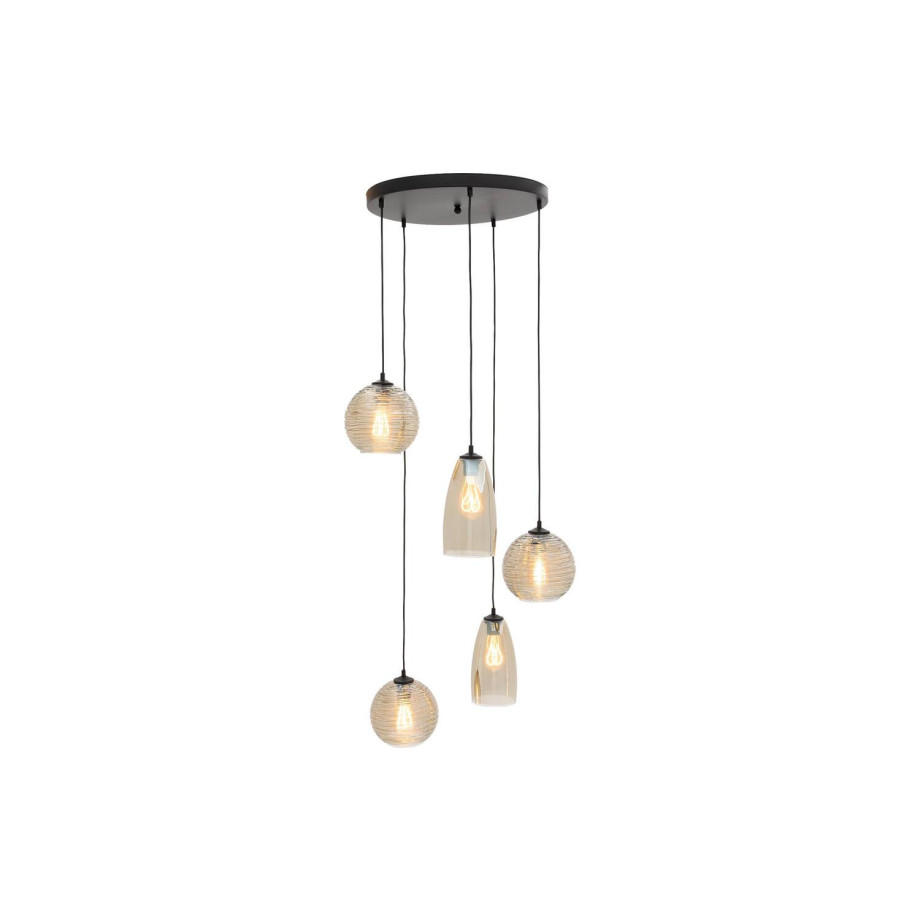 Goossens Hanglamp Soleil, Hanglamp met 5 lichtpunten Ø50cm afbeelding 1