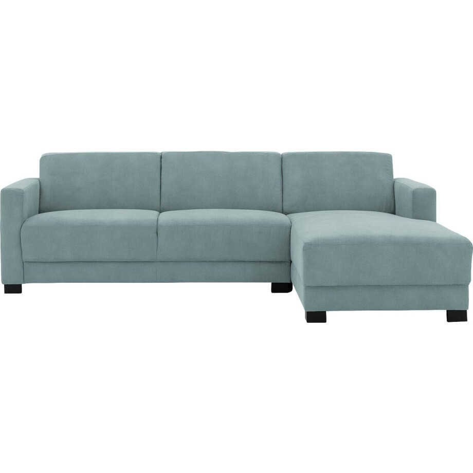Goossens Bank My Style blauw, microvezel, 2,5-zits, stijlvol landelijk met chaise longue rechts afbeelding 1