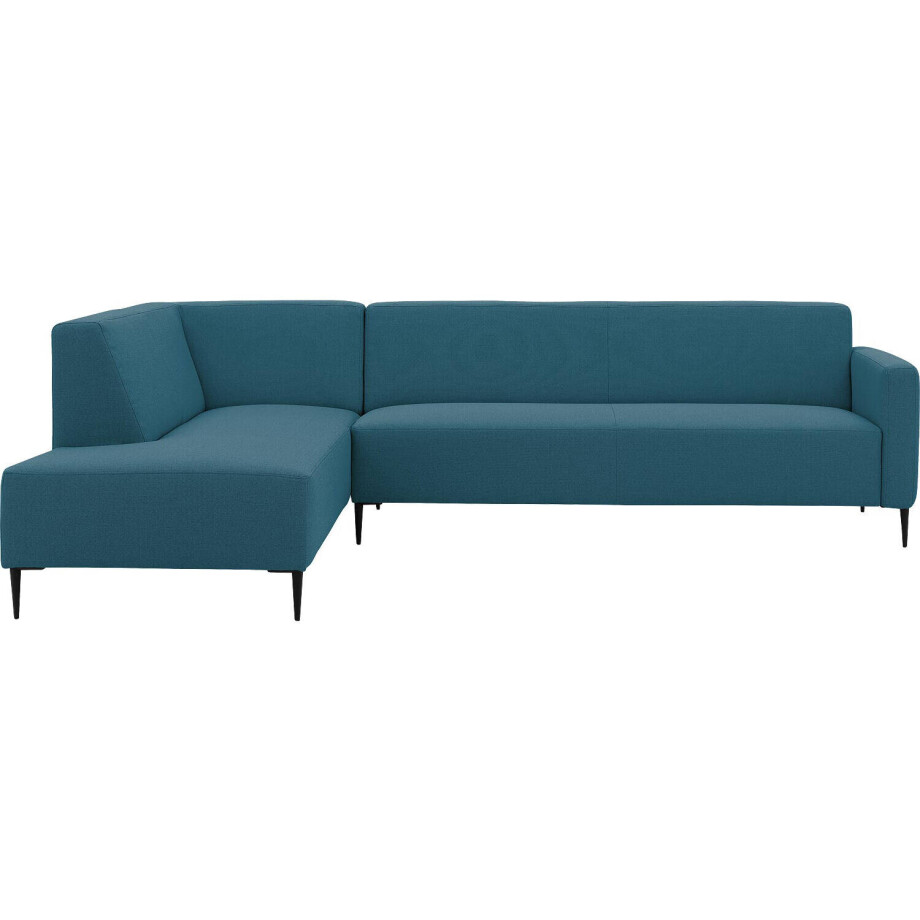 Goossens Bank Key West blauw, stof, 3-zits, modern design met ligelement links afbeelding 1