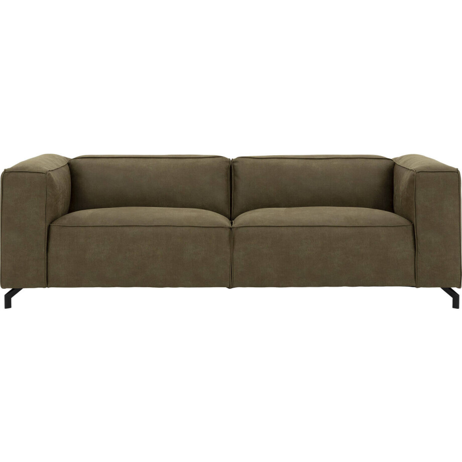 Goossens Bank Calvin groen, micro leer, 3,5-zits, modern design afbeelding 1