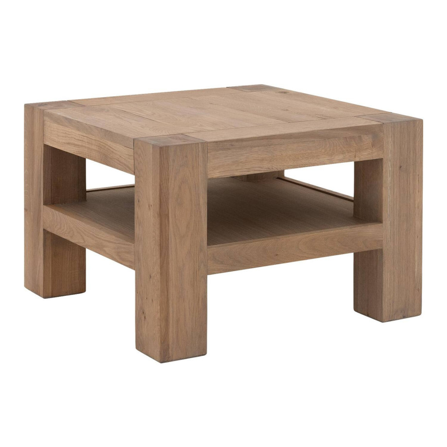 Goossens Hoektafel Roots, hout eiken grijs, stijlvol landelijk, 60 x 40 x 60 cm afbeelding 1