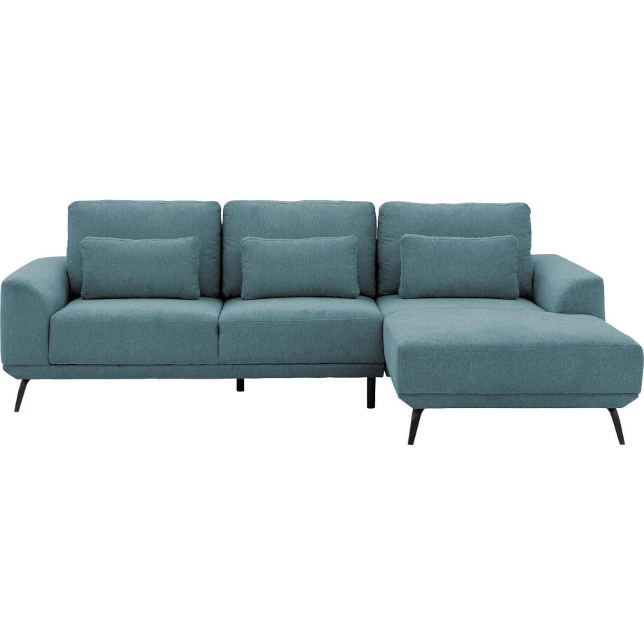 Goossens Excellent Bank Princess Met Elektrisch Uitschuifbaar Zitvlak blauw, stof, 3-zits, elegant chic met chaise longue rechts Goossens Excellent Bank Princess Met Elektrisch Uitschuifbaar Zitvlak blauw, stof, 3-zits, elegant chic met chaise longue rechts afbeelding 1