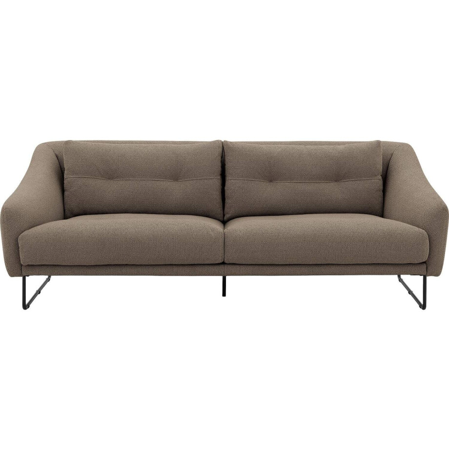 Goossens Excellent Bank Gs-2105 bruin, stof, 3-zits, elegant chic afbeelding 1