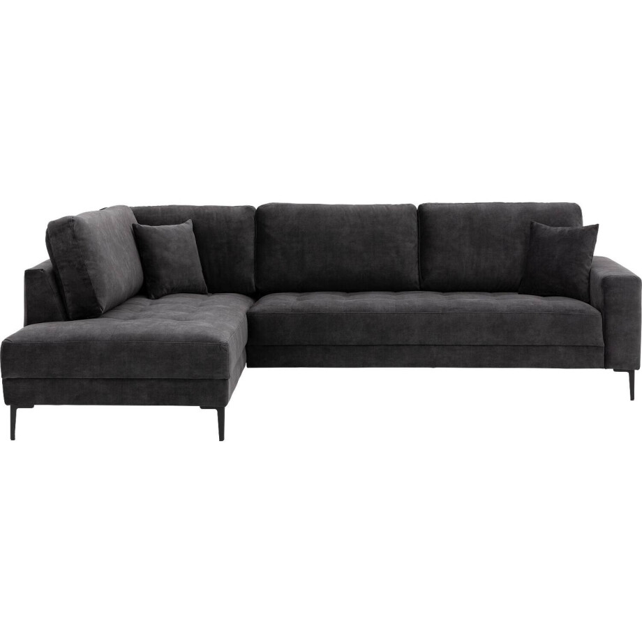 Goossens Bank Coco grijs, stof, 2,5-zits, stijlvol landelijk met ligelement links afbeelding 1