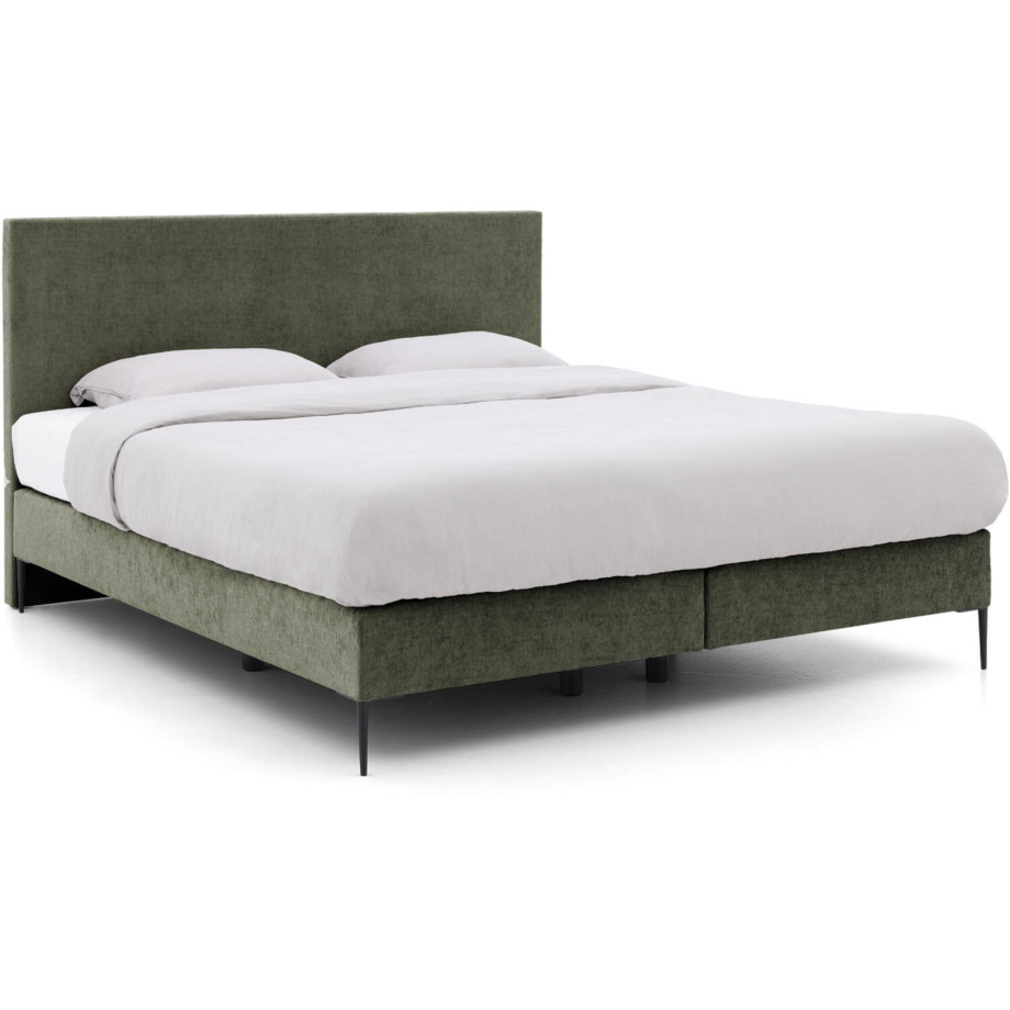 Goossens Boxspring Ease One Incl. Matras, Vlak 140 x 200 cm (=2x 70 x 200 cm) met hoofdbord + 2x matras shapes 1 afbeelding 1