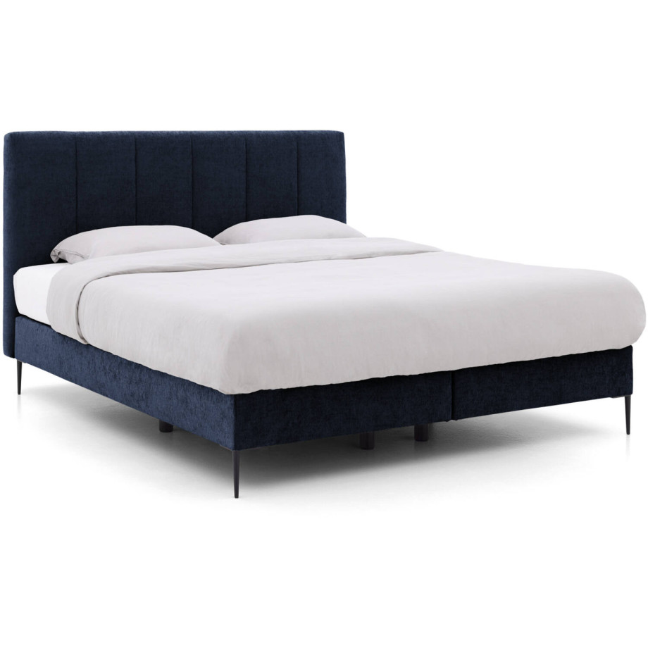 Goossens Boxspring Ease Solid Incl. Matras, Vlak 160 x 200 cm (=2x 80 x 200 cm) met hoofdbord + 2x matras shapes 1 afbeelding 1