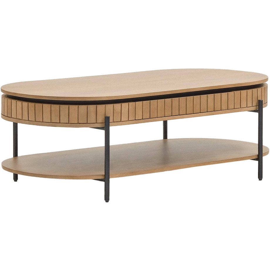 Kave Home Kave Home Salontafel Licia ovaal, hout mango bruin,, 130 x 45 x 65 cm afbeelding 1