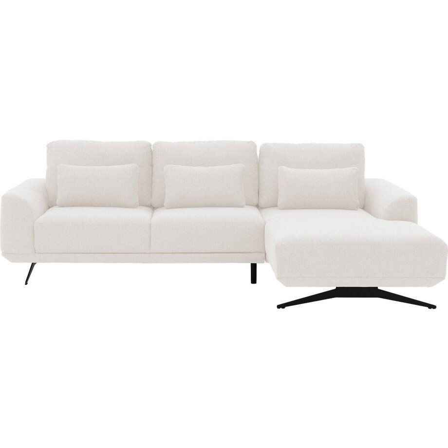 Goossens Excellent Bank Princess Met Elektrisch Uitschuifbaar Zitvlak wit, stof, 3-zits, elegant chic met chaise longue rechts Goossens Excellent Bank Princess Met Elektrisch Uitschuifbaar Zitvlak wit, stof, 3-zits, elegant chic met chaise longue rechts afbeelding 1