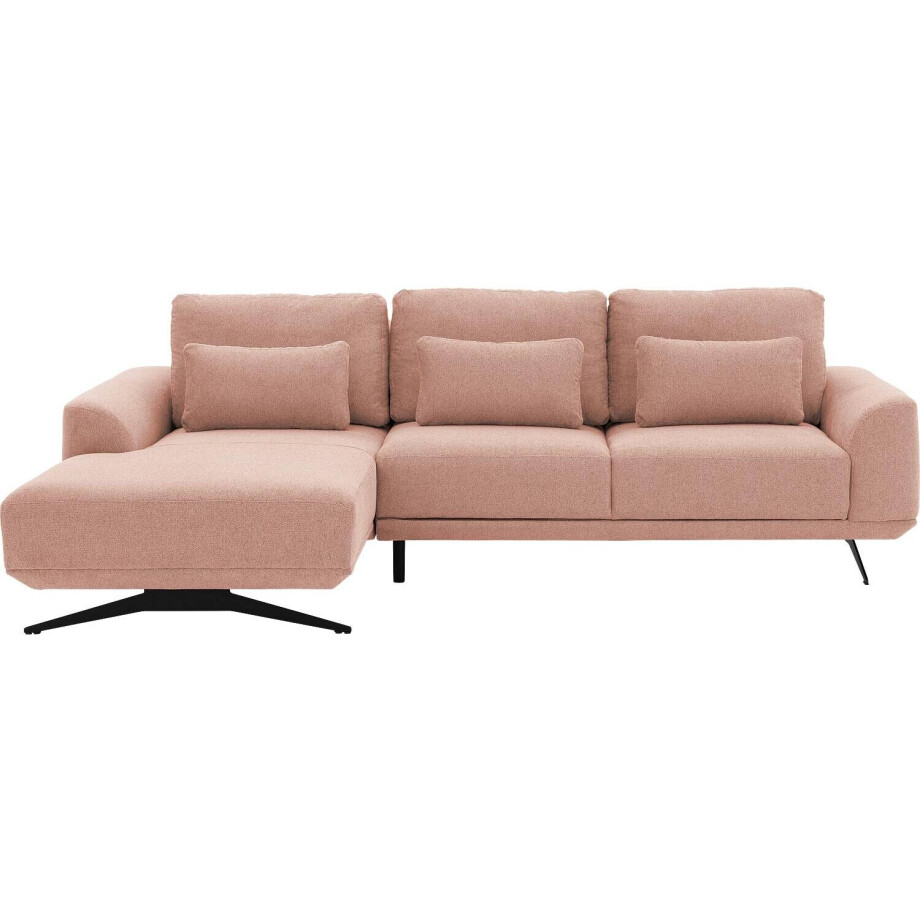 Goossens Excellent Bank Princess Met Elektrisch Uitschuifbaar Zitvlak roze, stof, 2,5-zits, elegant chic met chaise longue links Goossens Excellent Bank Princess Met Elektrisch Uitschuifbaar Zitvlak roze, stof, 2,5-zits, elegant chic met chaise longue links afbeelding 1