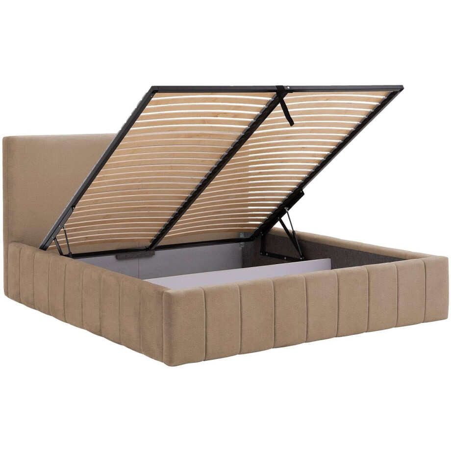 Goossens Bedframe Carte, 140 x 200 cm met storage, met 2x lattenbodem afbeelding 1