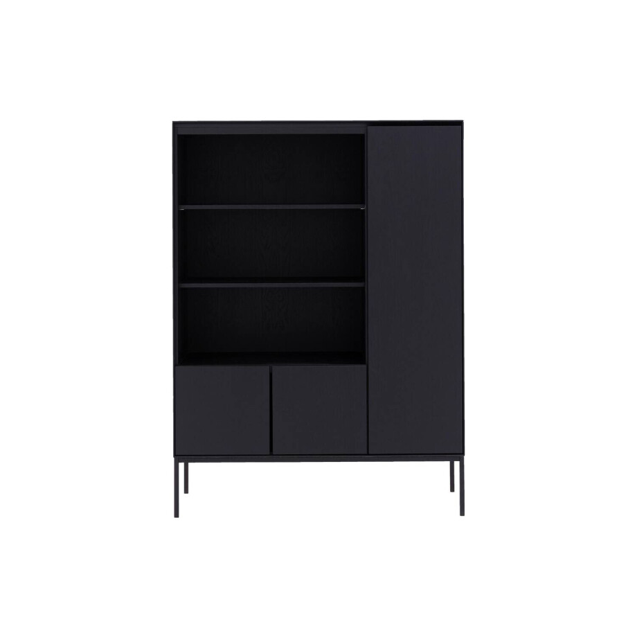 Goossens Excellent Opbergkast Vic, 3 deuren 3 open vakken op metalen poot afbeelding 1