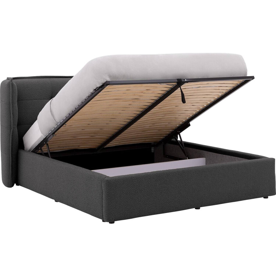 Goossens Gestoffeerd Bedframe Canon, 140 x 200 cm met storage, met 2x lattenbodem afbeelding 1