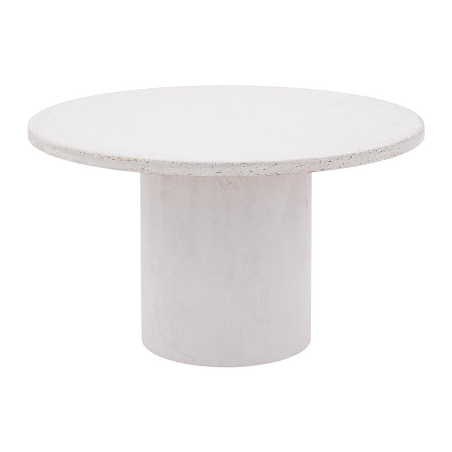 Goossens Salontafel Stone rond, beton wit, urban industrieel, 70 x 40 x 70 cm afbeelding 1