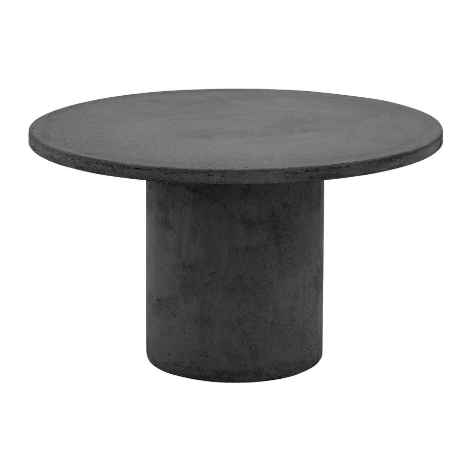 Goossens Salontafel Stone rond, beton grijs, urban industrieel, 70 x 40 x 70 cm afbeelding 1