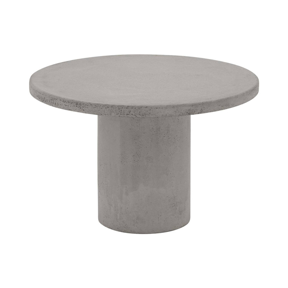 Goossens Salontafel Stone rond, beton grijs, urban industrieel, 50 x 31 x 50 cm afbeelding 1