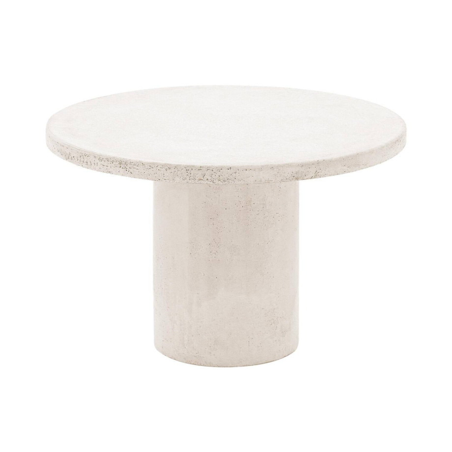 Goossens Salontafel Stone rond, beton wit, urban industrieel, 50 x 31 x 50 cm afbeelding 1