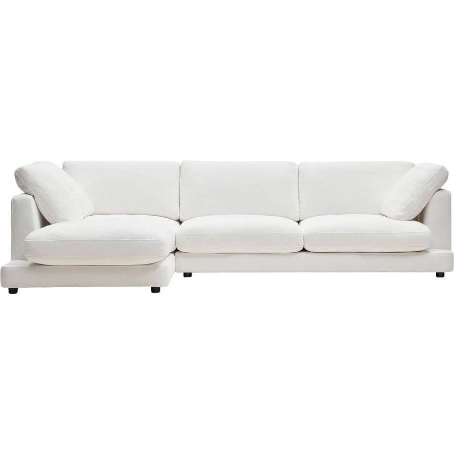 Kave Home Kave Home Gala 4-zits wit, stof, 4-zits, met chaise longue links afbeelding 1