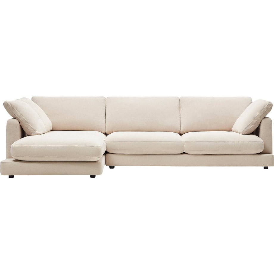 Kave Home Kave Home Gala 4-zits bruin, stof, 4-zits, met chaise longue links afbeelding 1