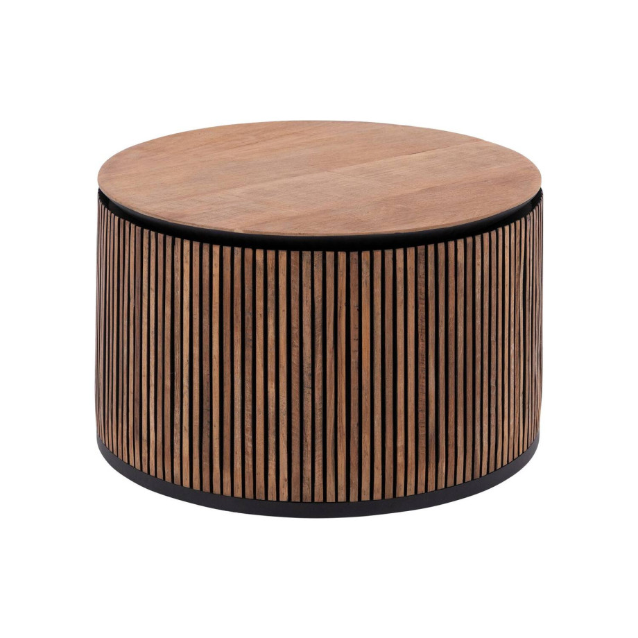 Goossens Salontafel Adel rond, hout teak bruin, stijlvol landelijk, 60 x 35 x 60 cm afbeelding 1