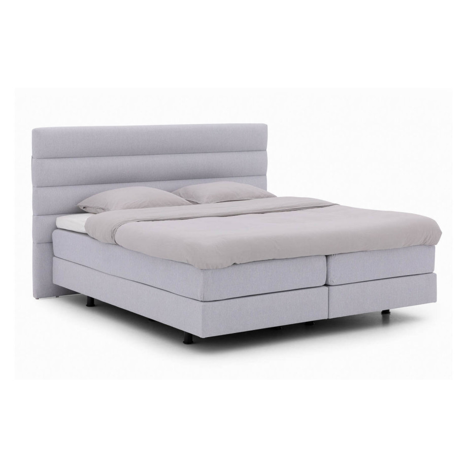 Goossens Boxspring Compleet Quatro Compleet, Vlak 140 x 200 cm box (=2x70cmx200cm) 2x matras gestoffeerd pocketvering, 1x matrastopper joy deluxe afbeelding 1