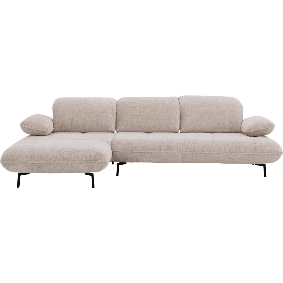Goossens Excellent Bank Leandro wit, stof, 2,5-zits, modern design met chaise longue links afbeelding 1