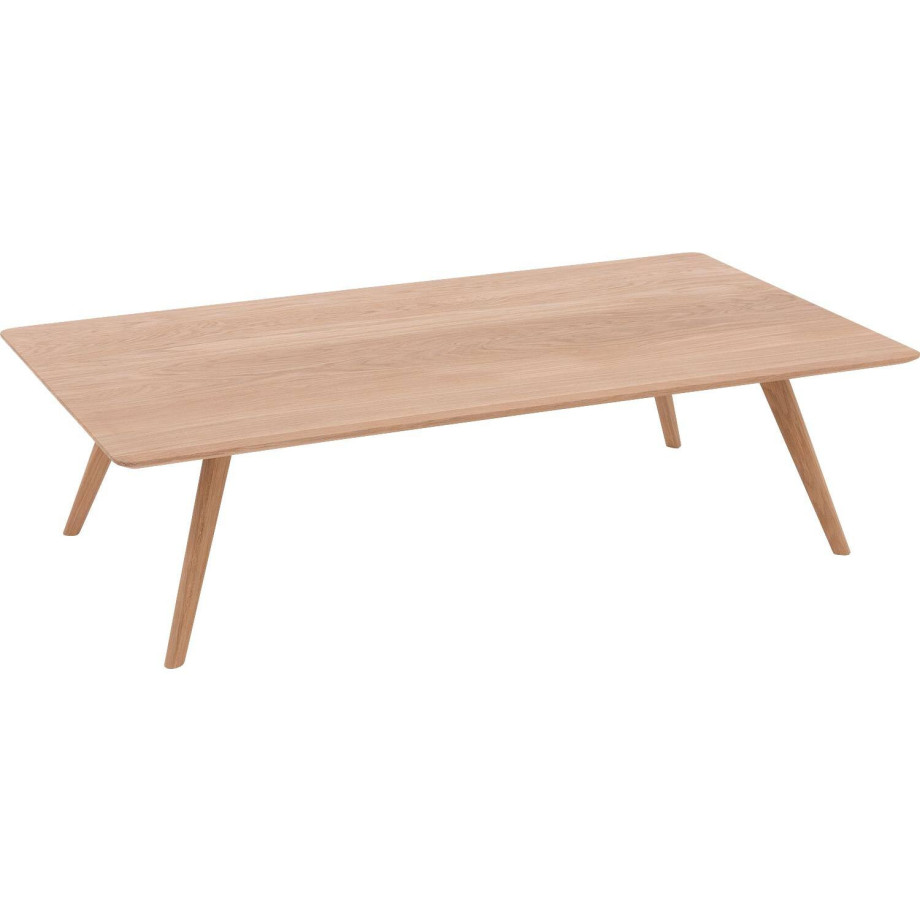 Goossens Salontafel Ferry rechthoekig, hout eiken blank, elegant chic, 135 x 36 x 75 cm afbeelding 1