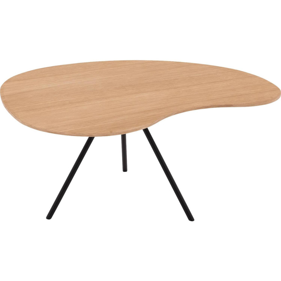 Goossens Salontafel Saya organisch, hout eiken blank, modern design, 79 x 36 x 61 cm afbeelding 1